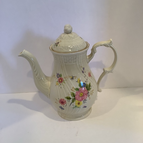Mikasa Fine Ivory Lancaster D1003 Teapot Coffee Pot Floral Oven To Table - Picture 1 of 9